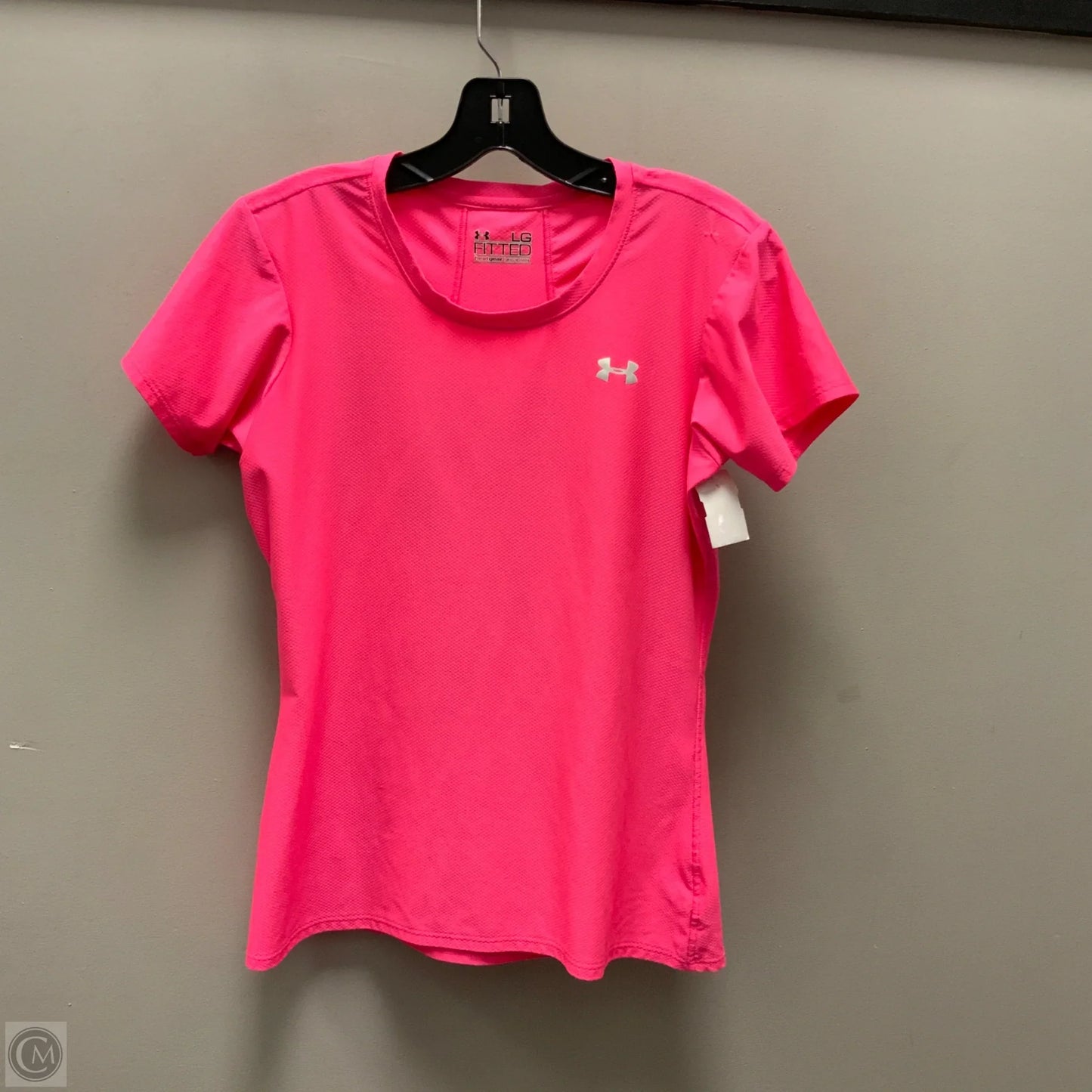 Athletic Top Short Sleeve By Under Armour In Pink, Size: L