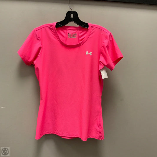Athletic Top Short Sleeve By Under Armour In Pink, Size: L