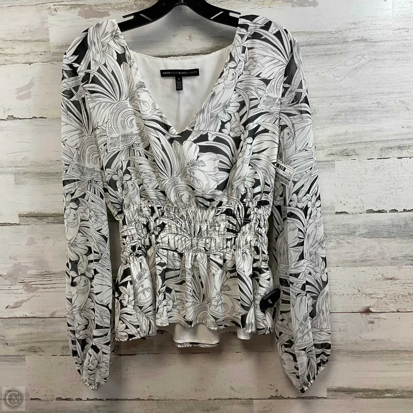 Top Long Sleeve By White House Black Market In Black & White, Size: S