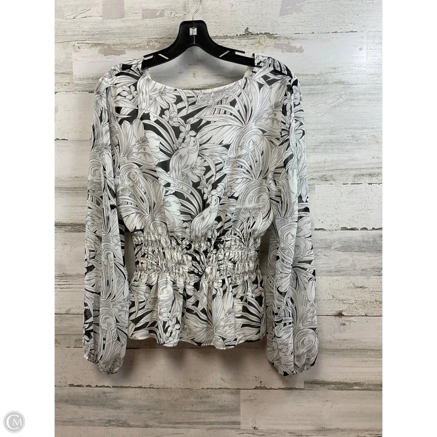Top Long Sleeve By White House Black Market In Black & White, Size: S