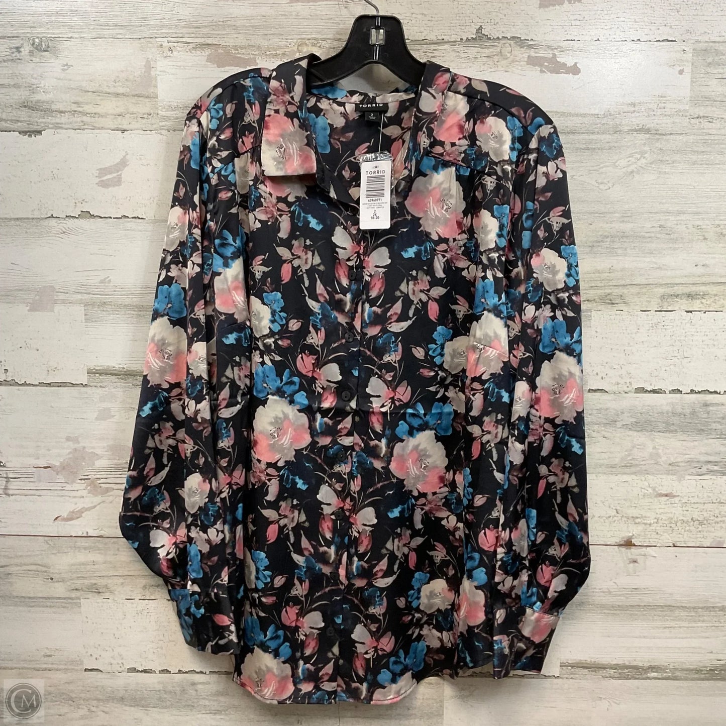 Blouse Long Sleeve By Torrid In Black, Size: 2x
