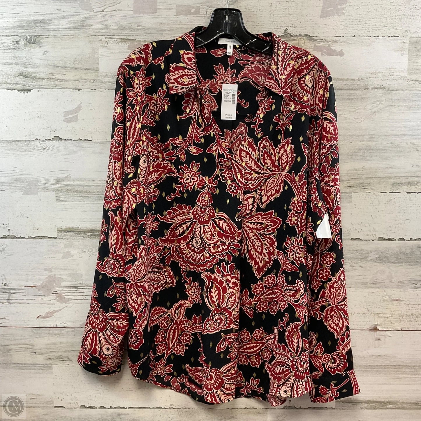 Blouse Long Sleeve By Maurices In Black, Size: Xxl