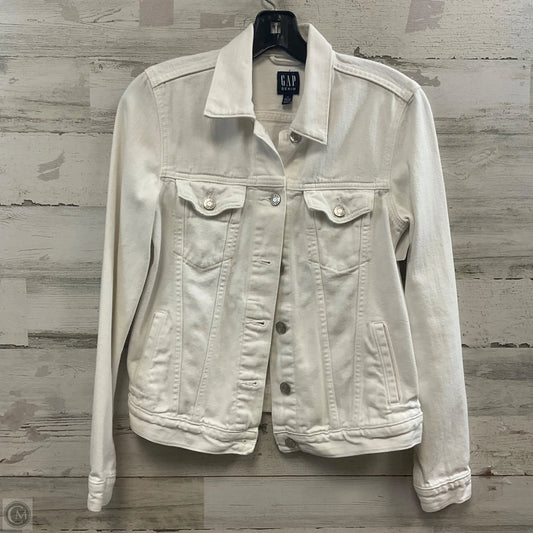 Jacket Denim By Gap In White Denim, Size: Xs