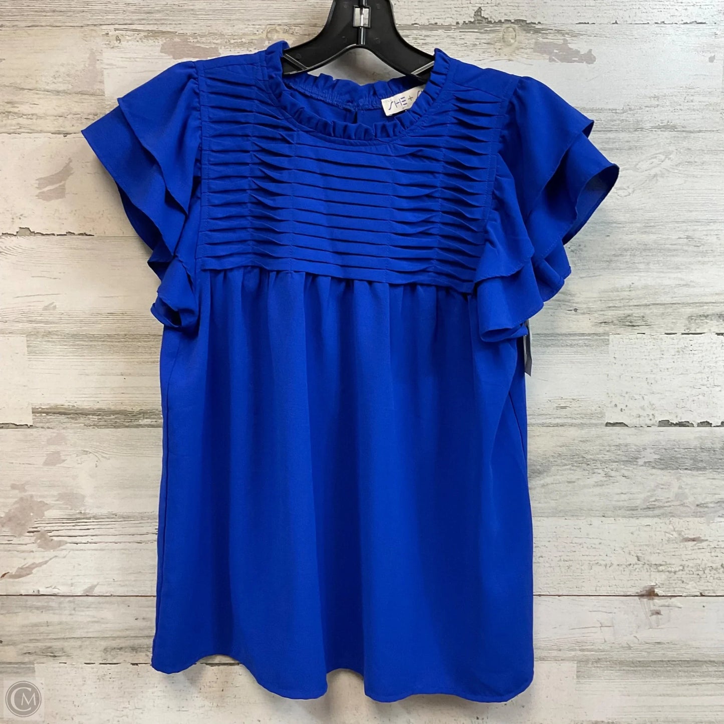 Top Short Sleeve By She + Sky In Blue, Size: S