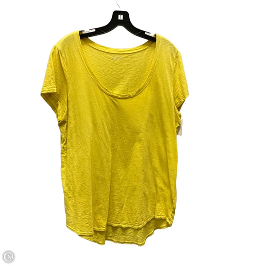 Top Short Sleeve Basic By Eileen Fisher In Yellow, Size: L