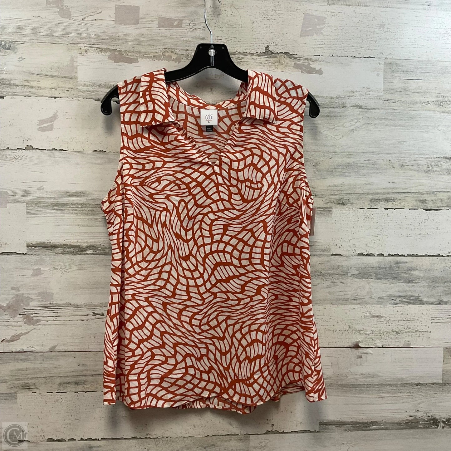 Top Sleeveless By Cabi In Red, Size: L