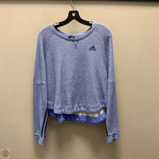 Athletic Top Long Sleeve Crewneck By Adidas In Blue, Size: S