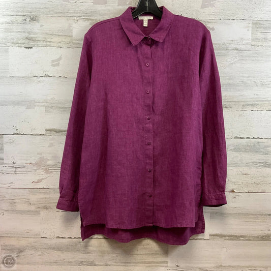 Tunic Long Sleeve By Eileen Fisher In Maroon, Size: Xs