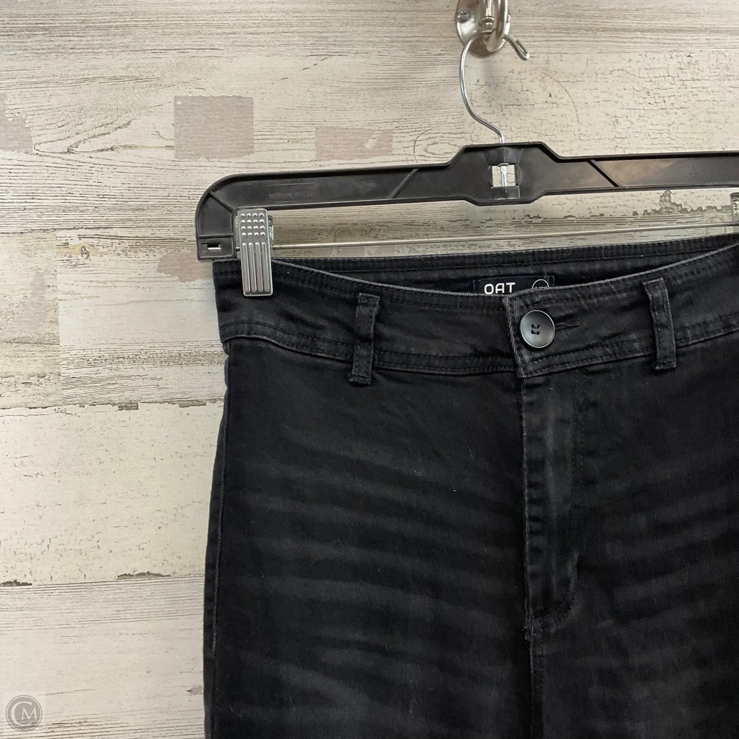 Jeans Wide Leg By Oat In Black Denim, Size: 6