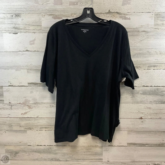 Top Short Sleeve By Eileen Fisher In Black, Size: 1x