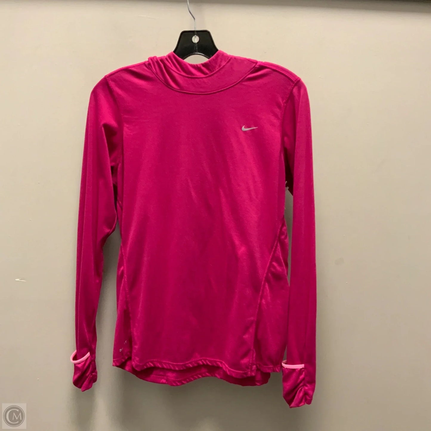 Athletic Top Long Sleeve Hoodie By Nike Apparel In Pink, Size: M