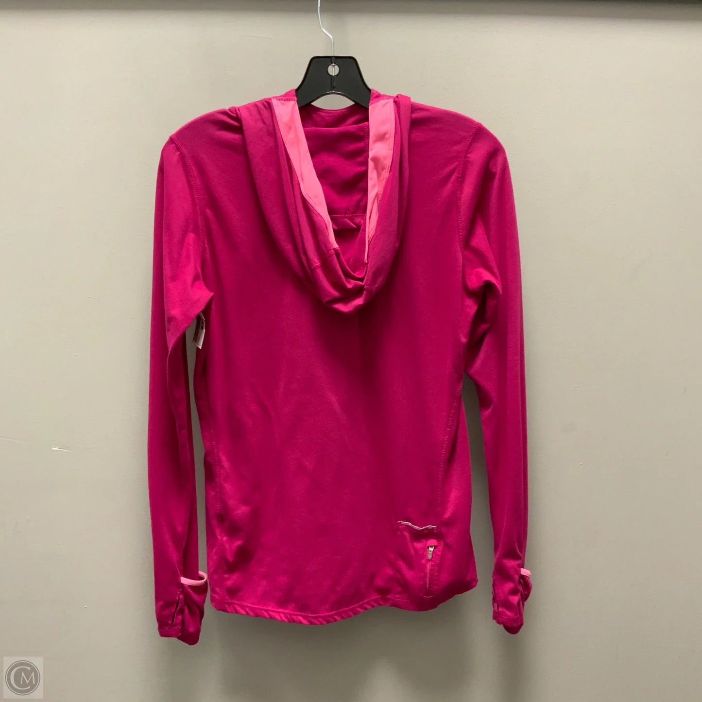 Athletic Top Long Sleeve Hoodie By Nike Apparel In Pink, Size: M