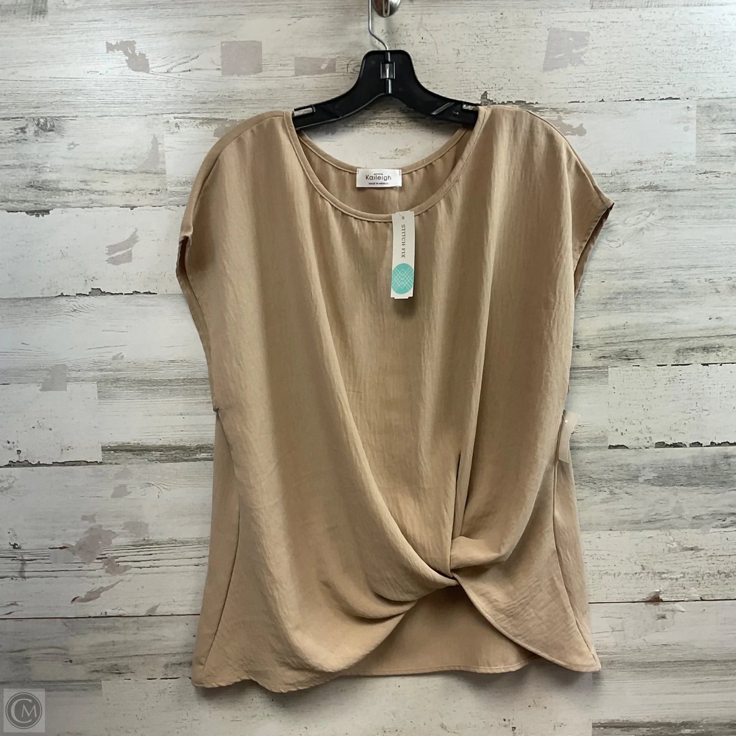 Top Sleeveless By Kaileigh In Beige, Size: Xxl
