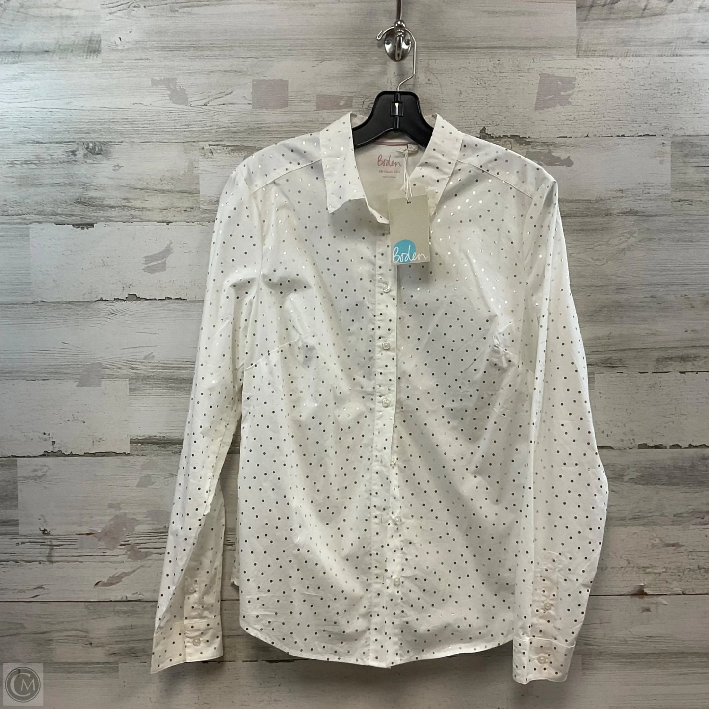 Blouse Long Sleeve By Boden In White, Size: M
