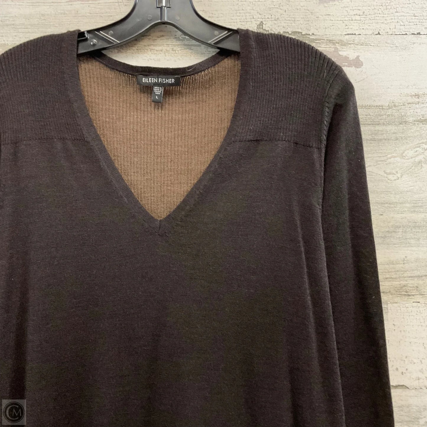 Dress Sweater By Eileen Fisher In Brown, Size: L