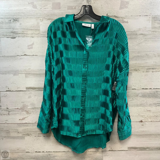 Blouse Long Sleeve By Willow & Root In Green, Size: S