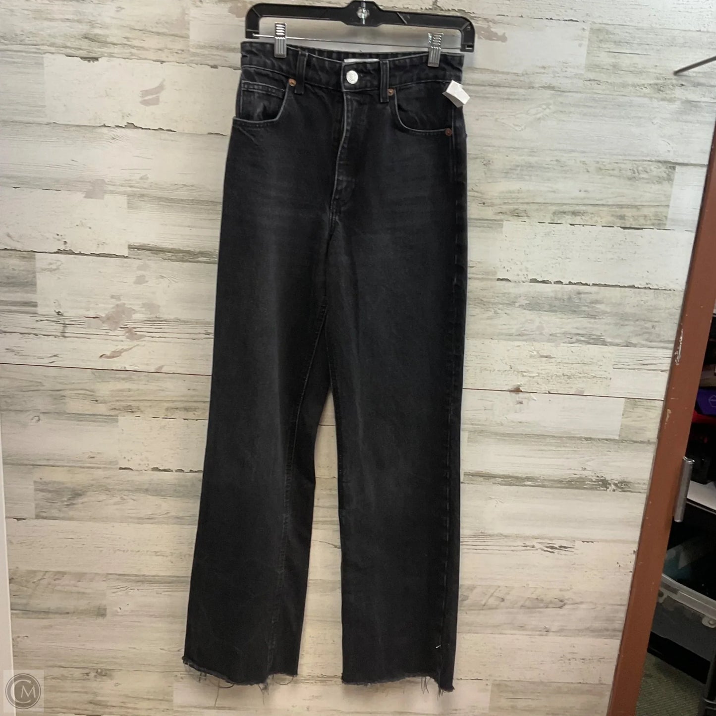 Jeans Wide Leg By Zara In Black, Size: 4