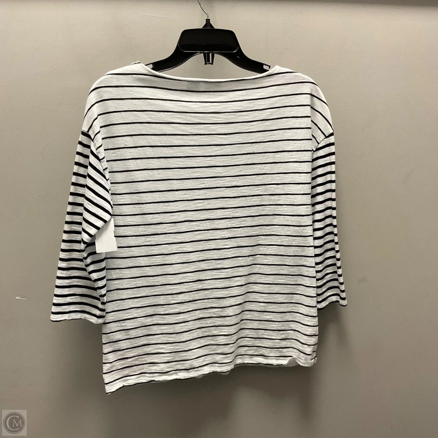 Top 3/4 Sleeve By Chicos In Black & White, Size: S
