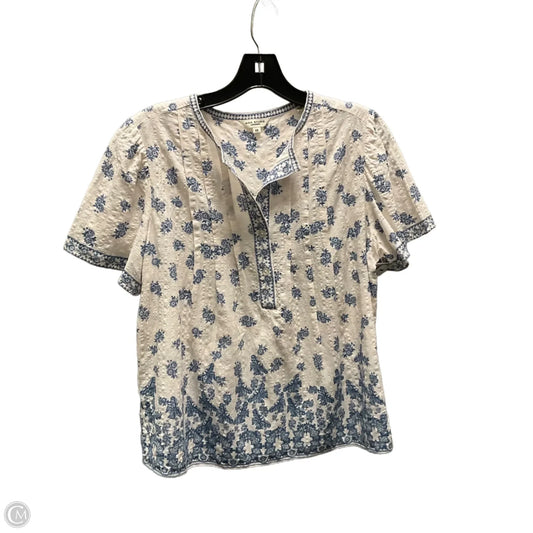 Top Short Sleeve By Max Studio In Cream, Size: Xs