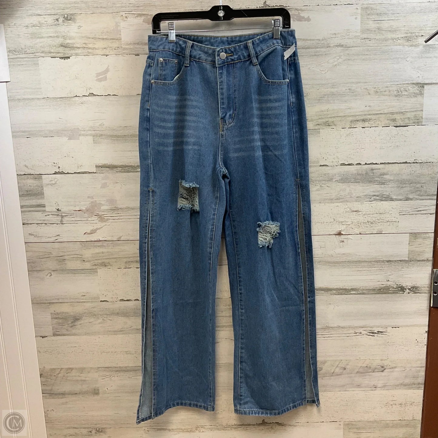 Jeans Wide Leg By Cmf In Blue Denim, Size: L