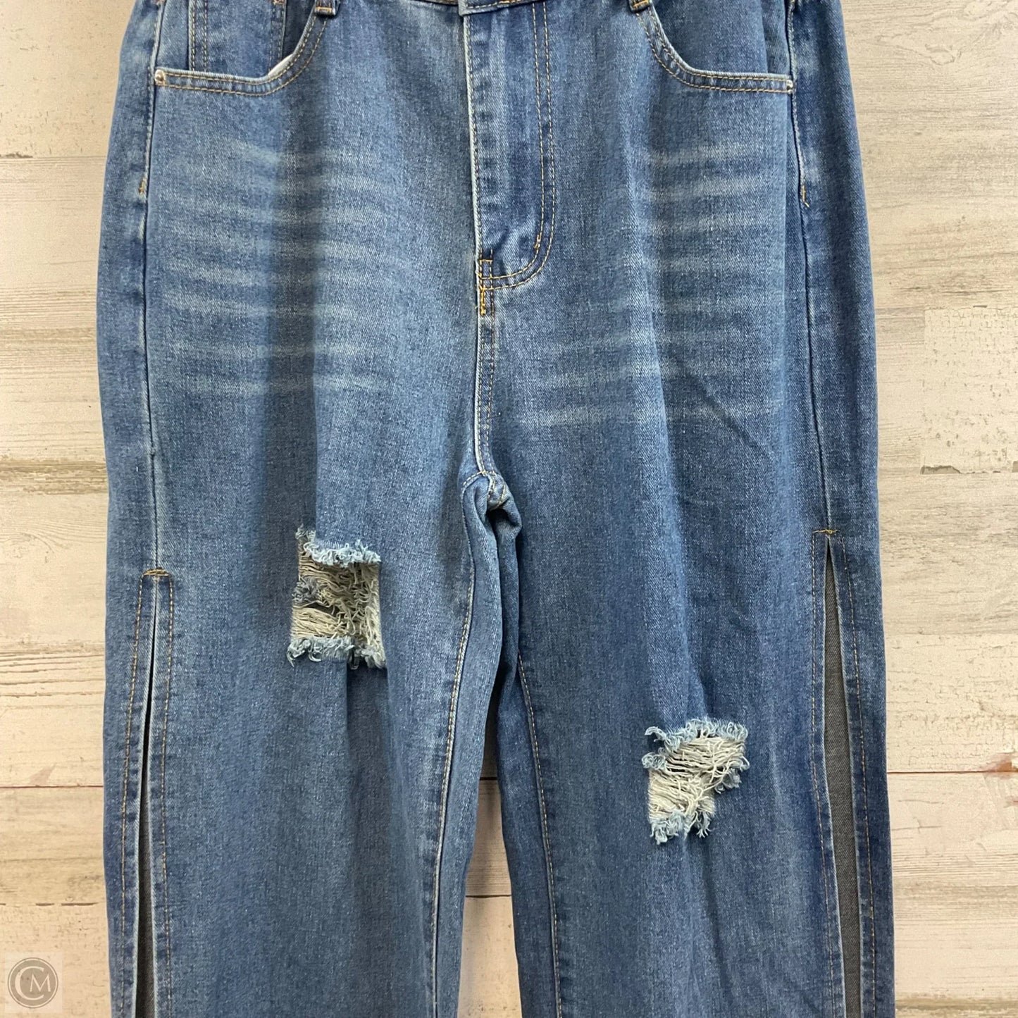 Jeans Wide Leg By Cmf In Blue Denim, Size: L