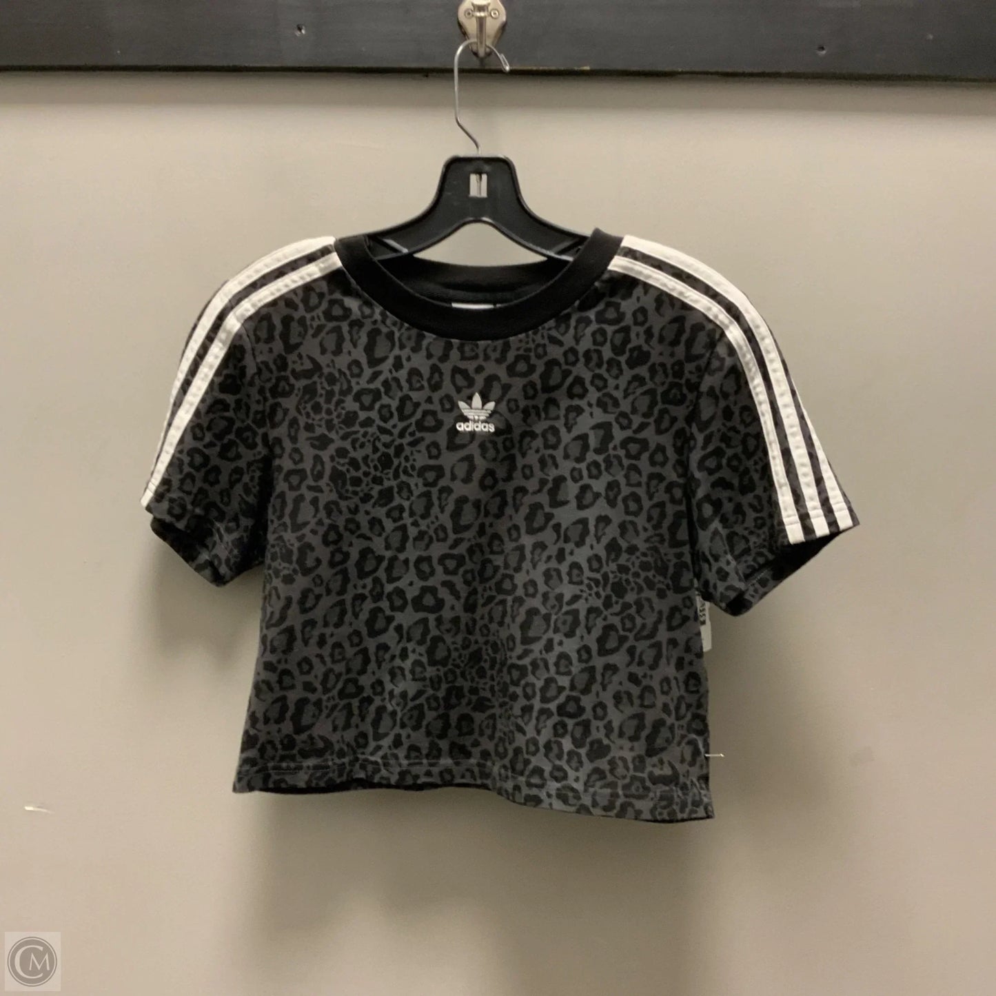 Athletic Top Short Sleeve By Adidas In Black, Size: S