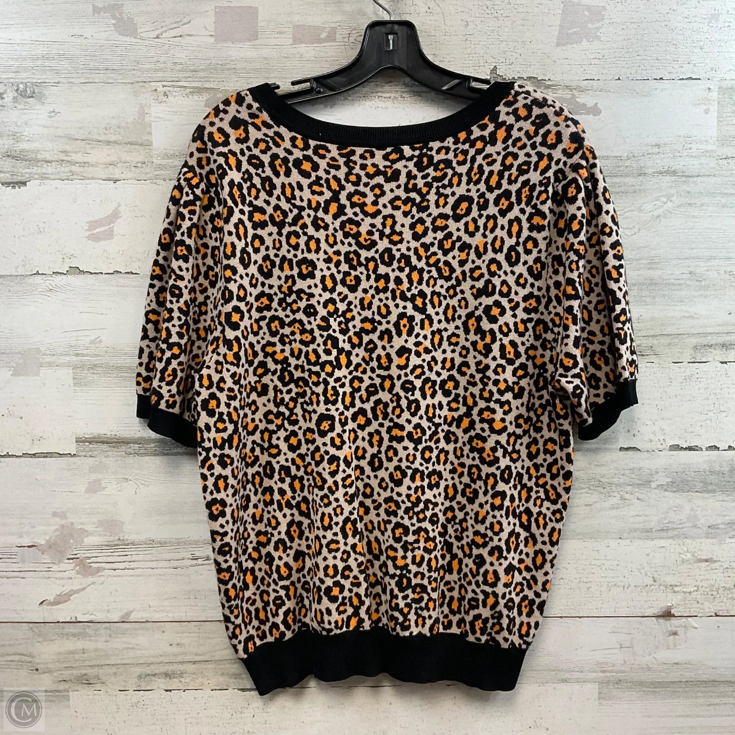 Top Short Sleeve By Ann Taylor In Animal Print, Size: Xxl