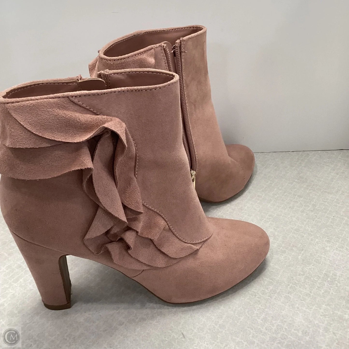 Boots Ankle Heels By Fergalicious In Pink, Size: 10