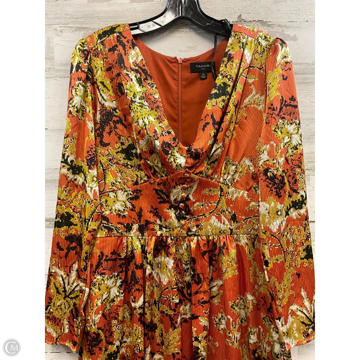 Dress Casual Midi By Tahari By Arthur Levine In Orange, Size: M