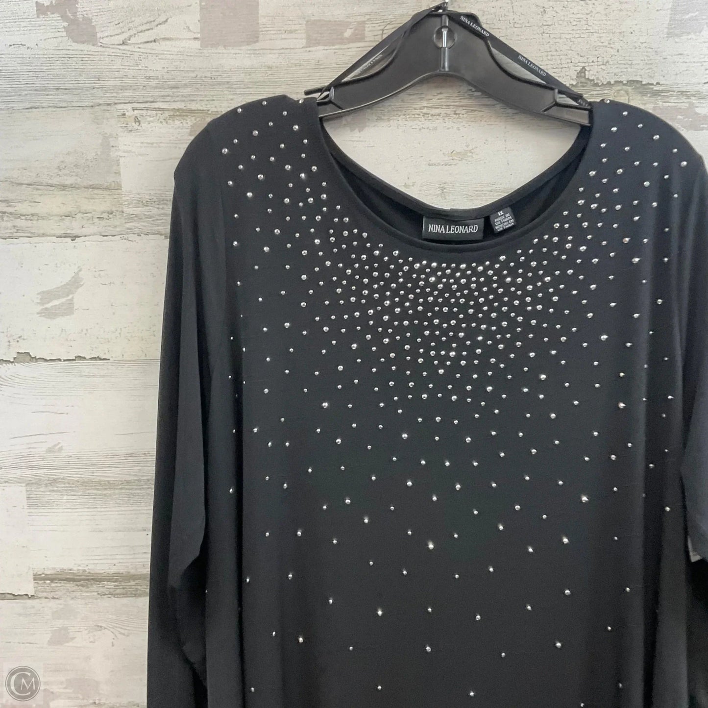 Dress Party Short By Nina Leonard In Black, Size: 1x