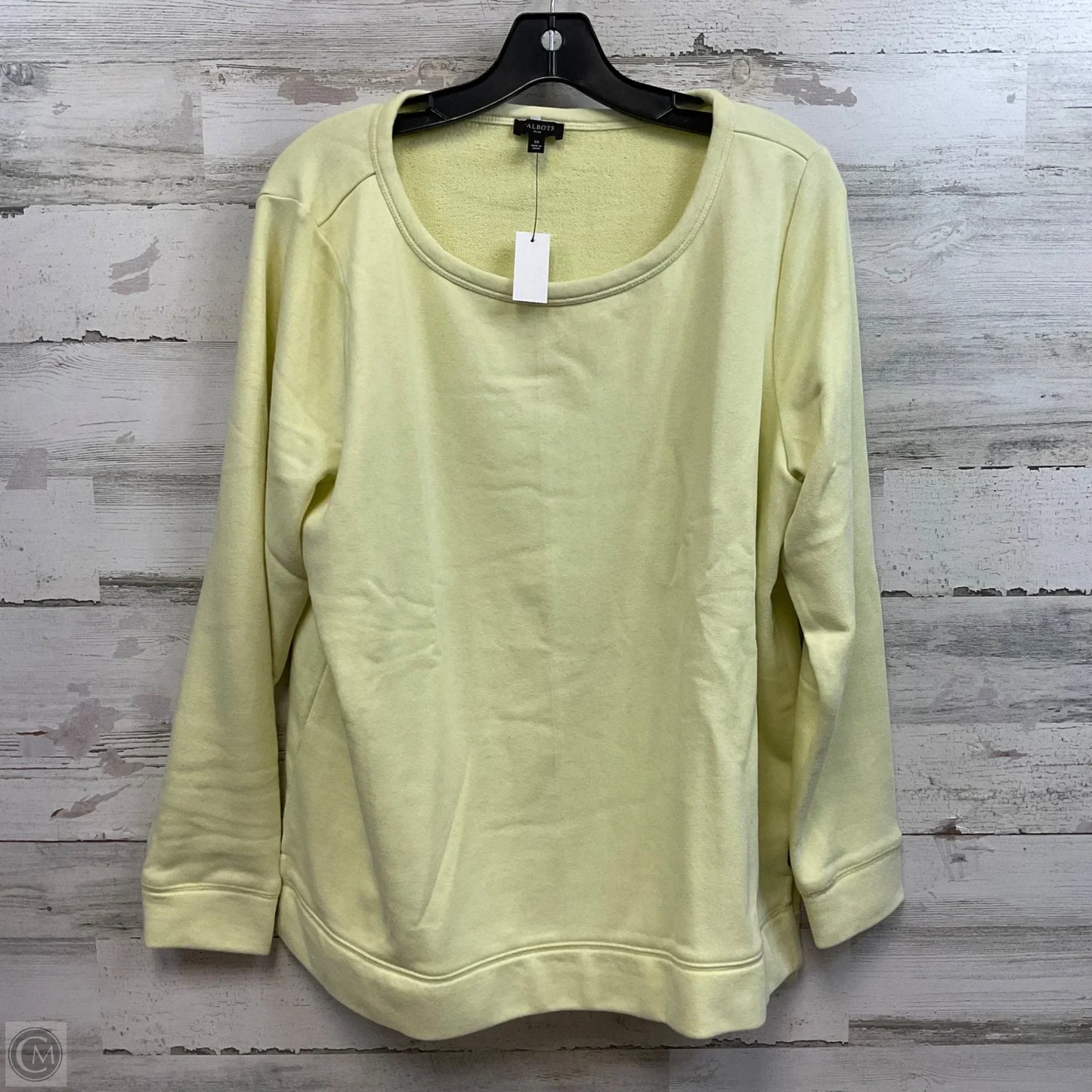 Sweatshirt Crewneck By Talbots In Yellow, Size: 1x