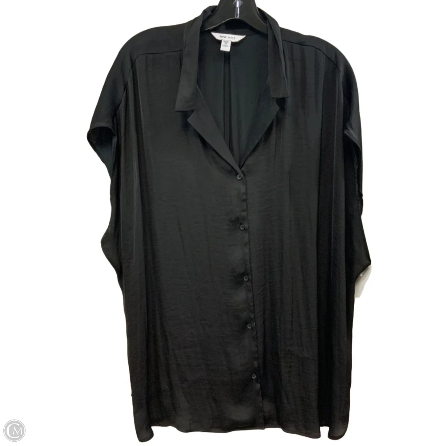 Blouse Short Sleeve By Nine West Apparel In Black, Size: 3x
