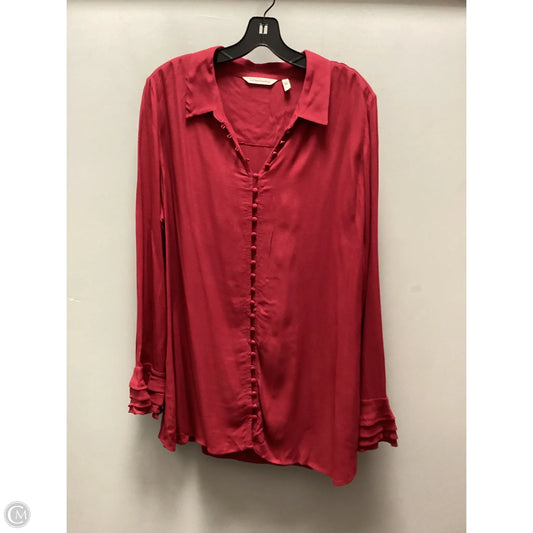 Blouse Long Sleeve By Soft Surroundings In Red, Size: Xl