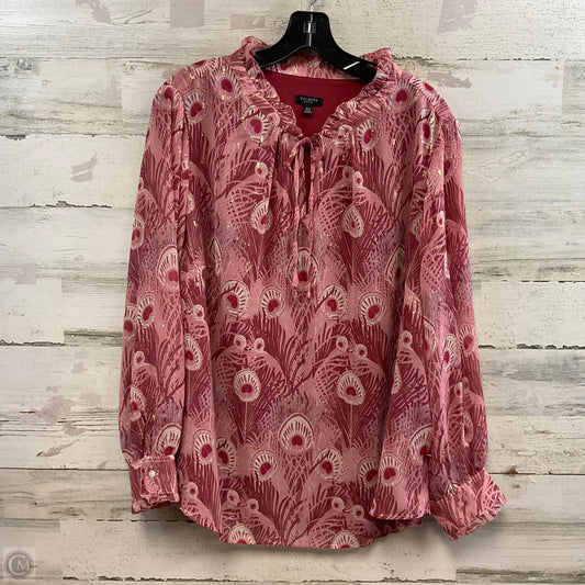 Top Long Sleeve By Talbots In Red, Size: 2x