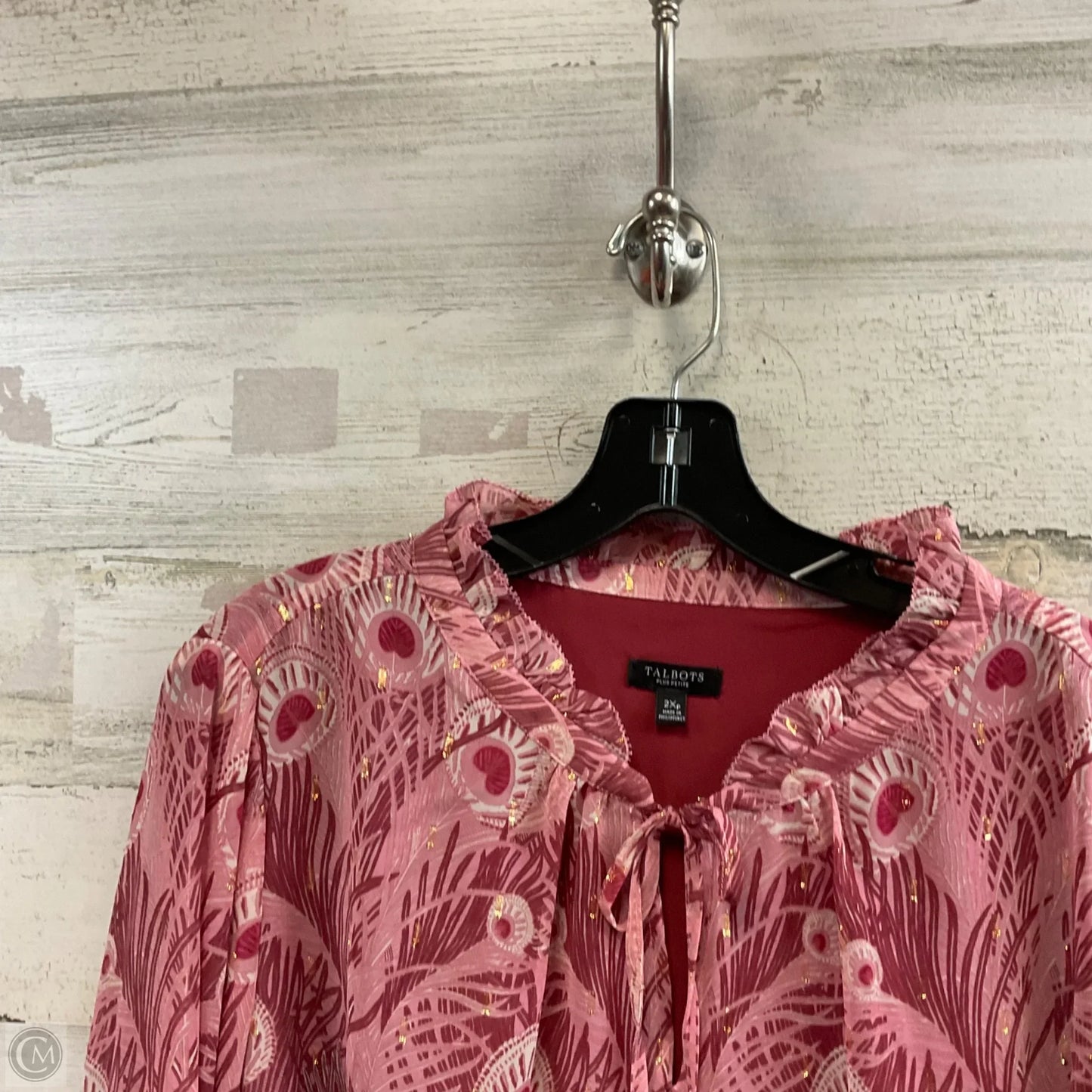 Top Long Sleeve By Talbots In Red, Size: 2x