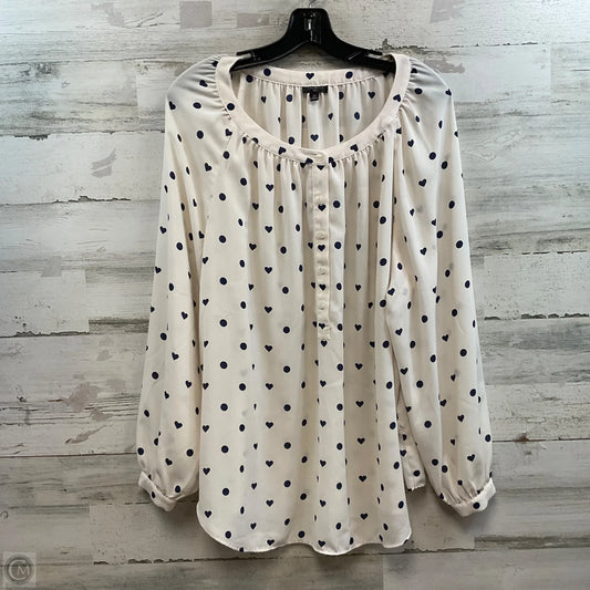 Top Long Sleeve By Talbots In Cream, Size: 2x