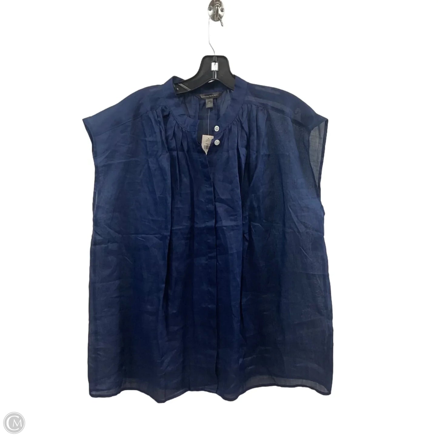 Blouse Sleeveless By Banana Republic In Blue, Size: M