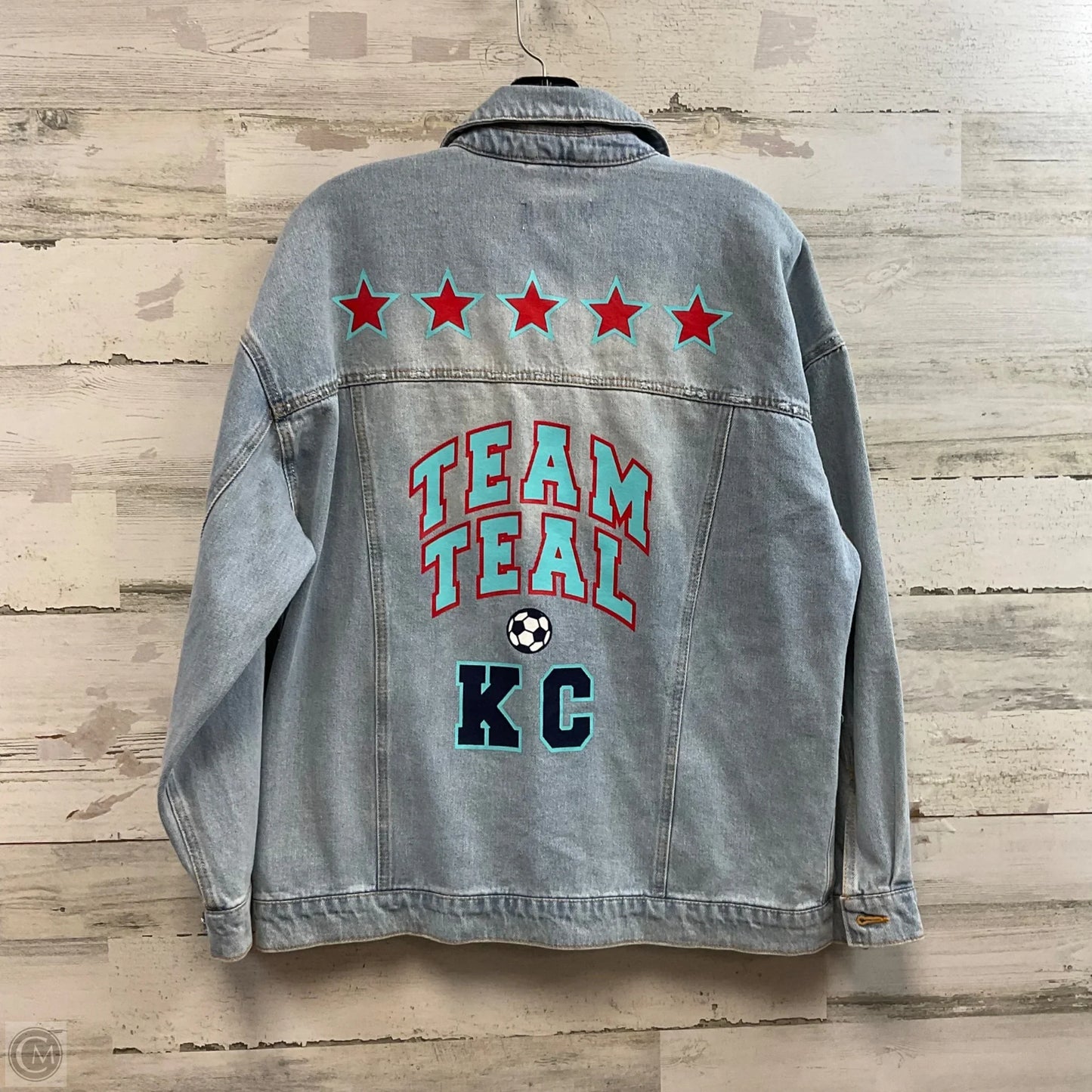 Jacket Denim By Love Tree In Blue Denim, Size: S