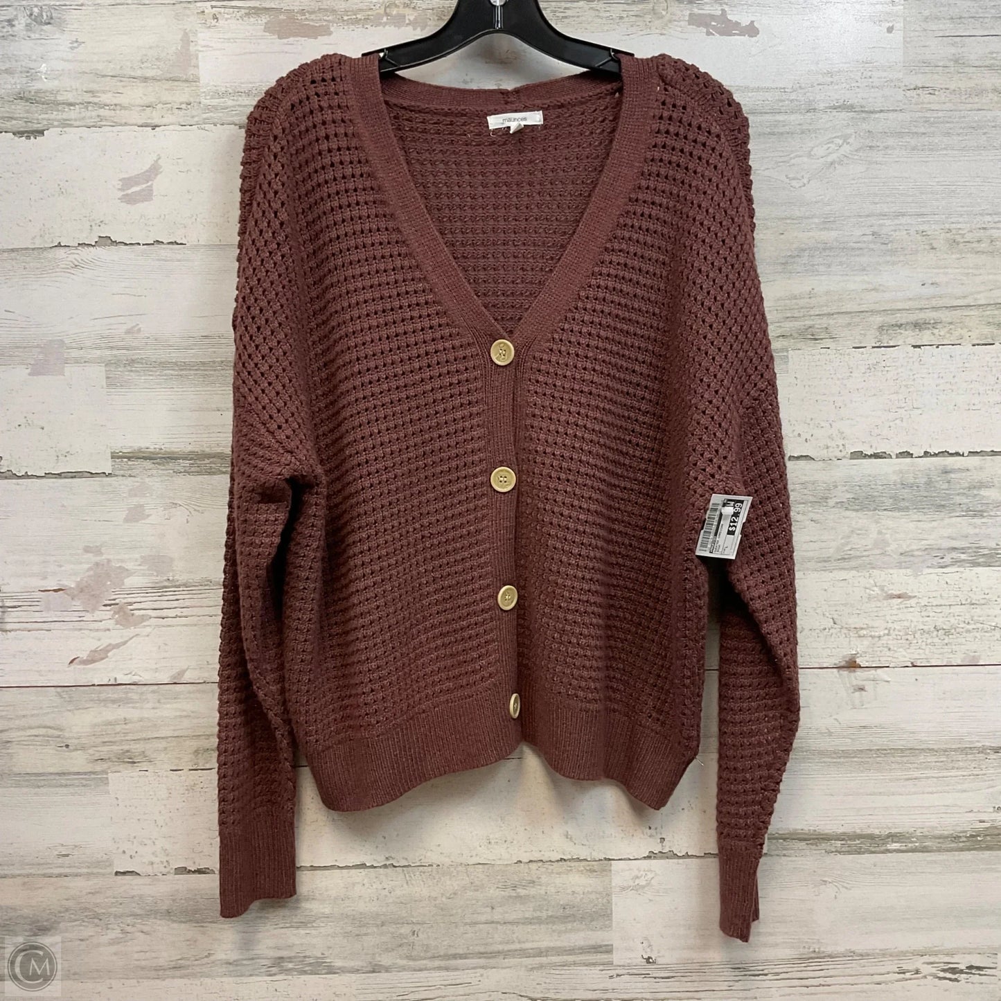 Sweater Cardigan By Maurices In Brown, Size: L