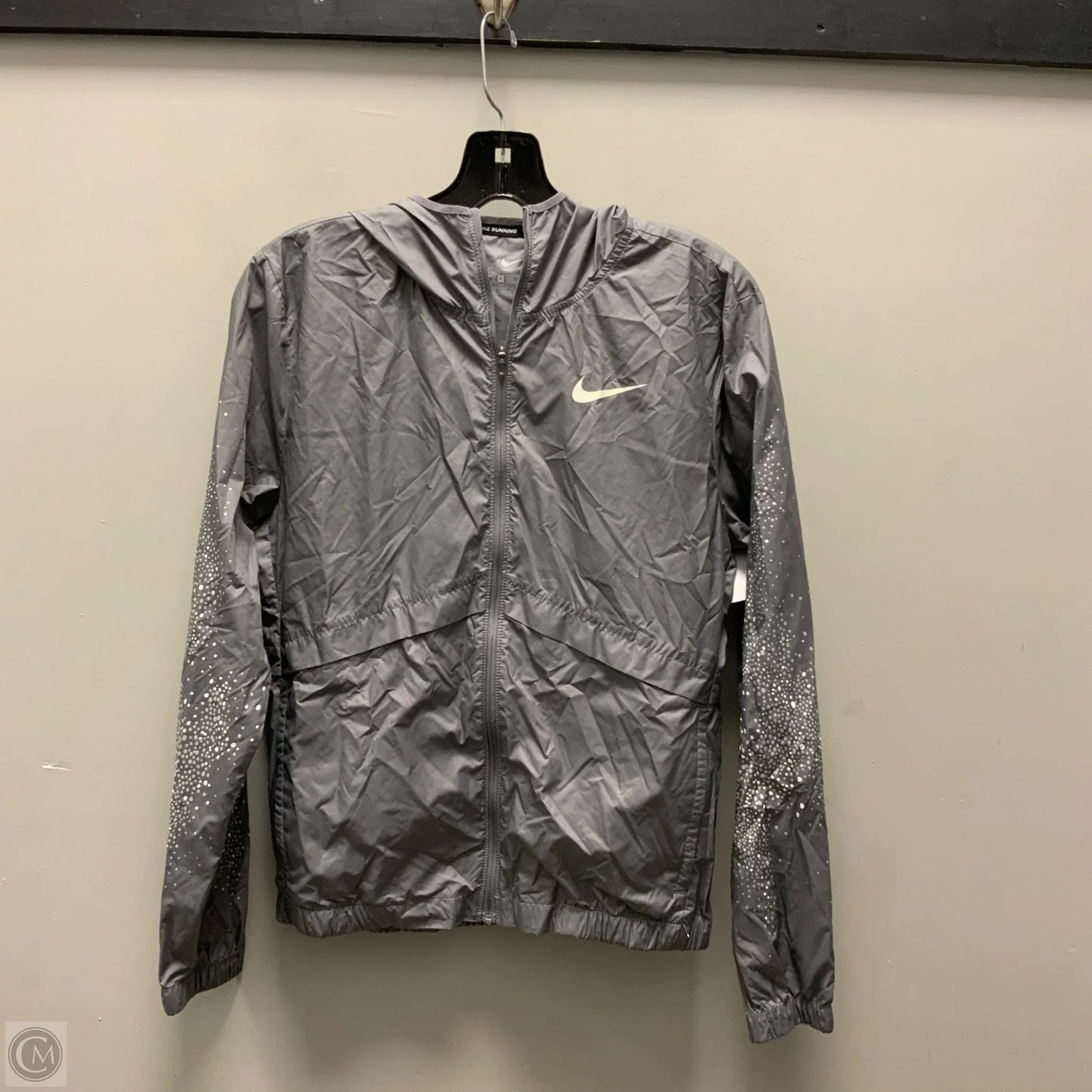 Athletic Jacket By Nike Apparel In Grey, Size: S