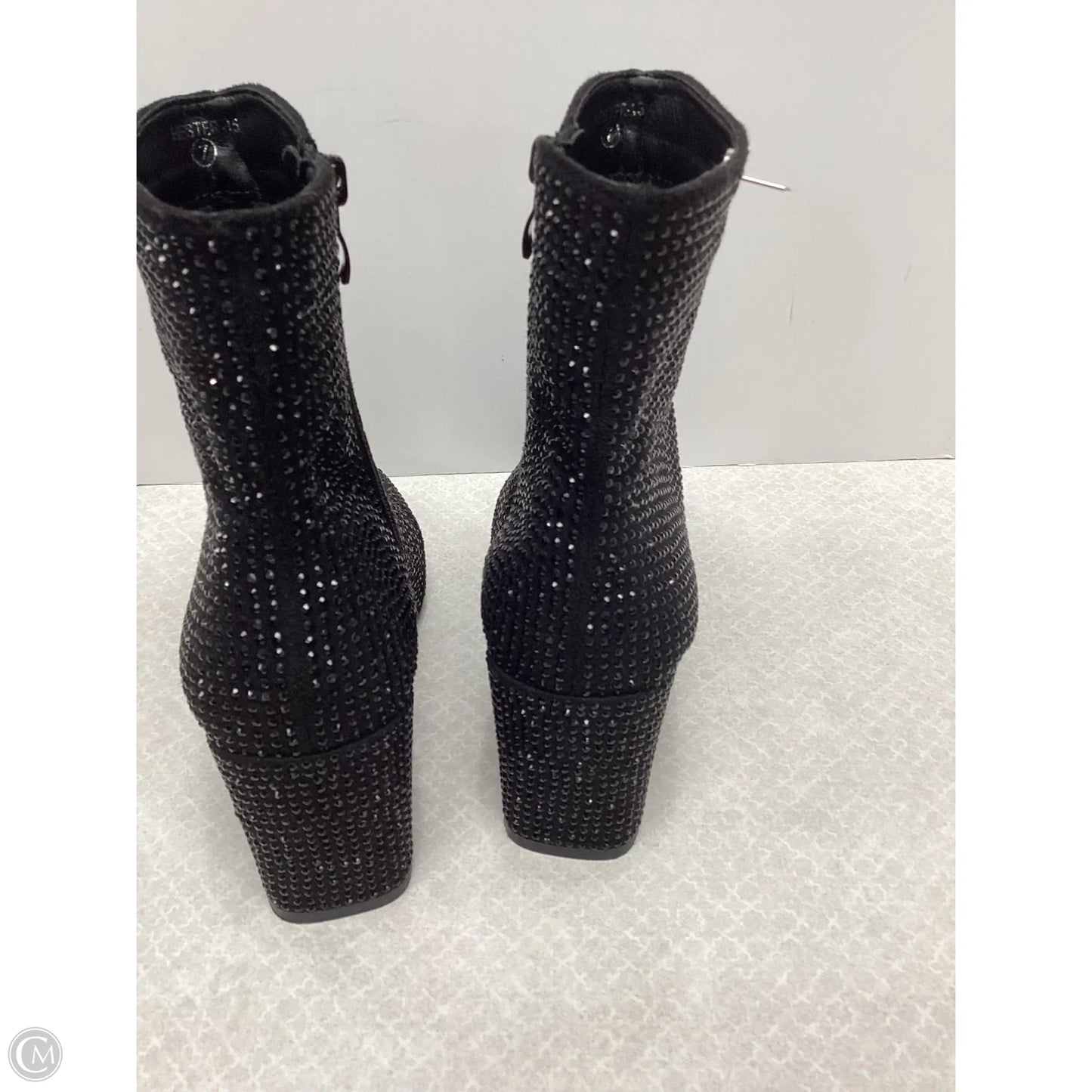 Boots Ankle Heels By Top Moda In Black, Size: 7