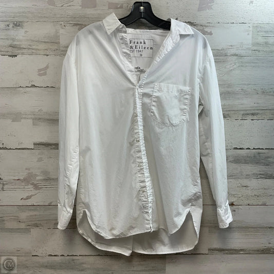 Blouse Long Sleeve By Frank And Eileen In White, Size: M