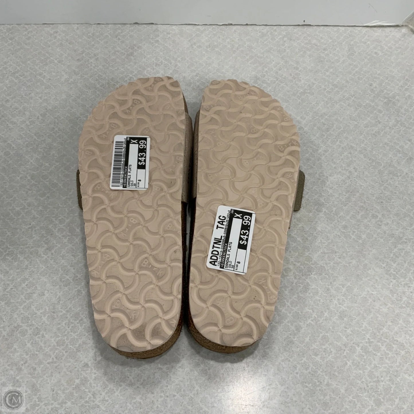 Sandals Flats By Birkenstock In Gold, Size: 8