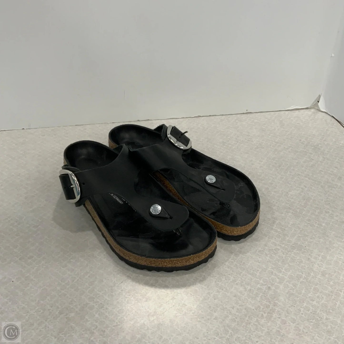 Sandals Flats By Birkenstock In Black, Size: 8