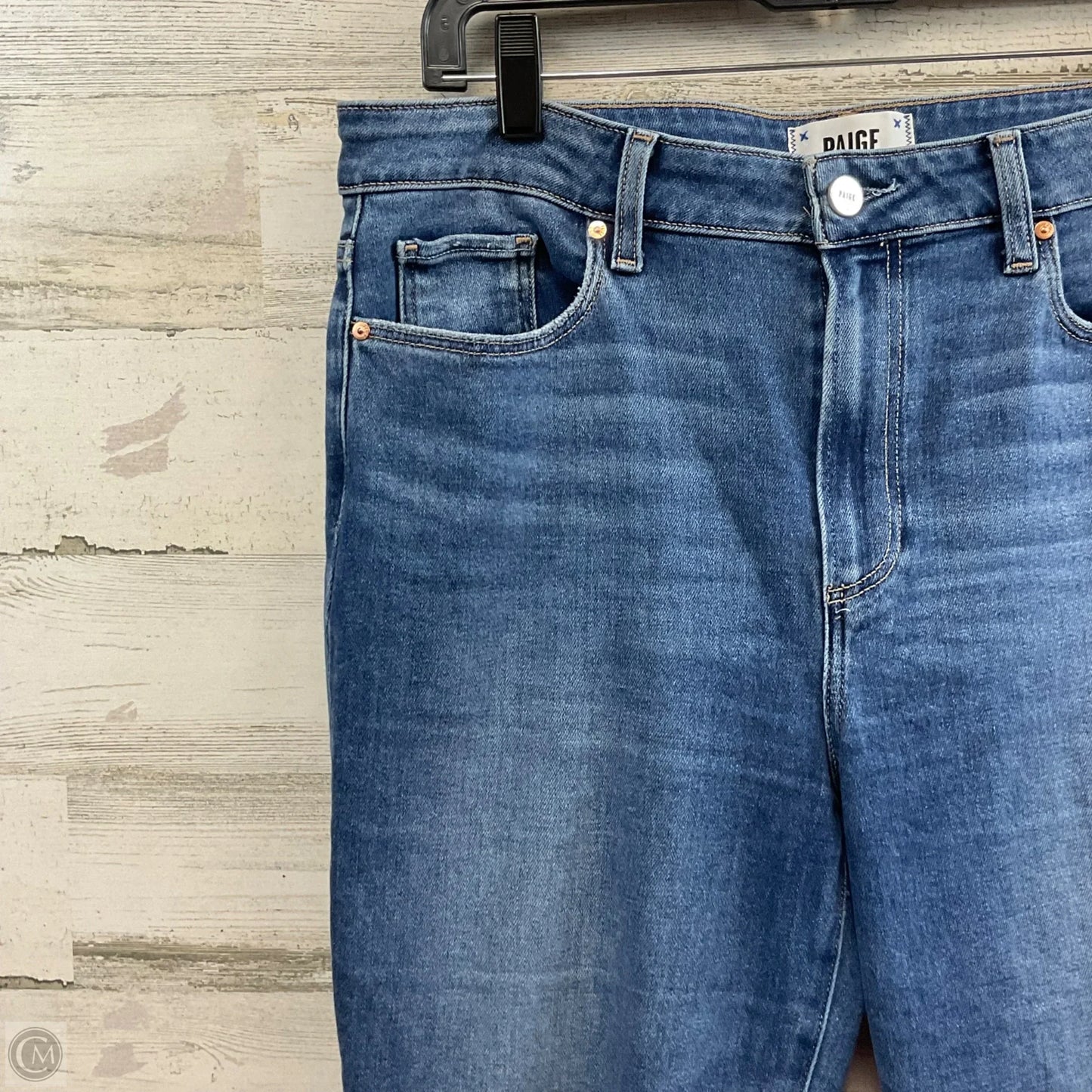 Jeans Straight By Paige In Blue Denim, Size: 12