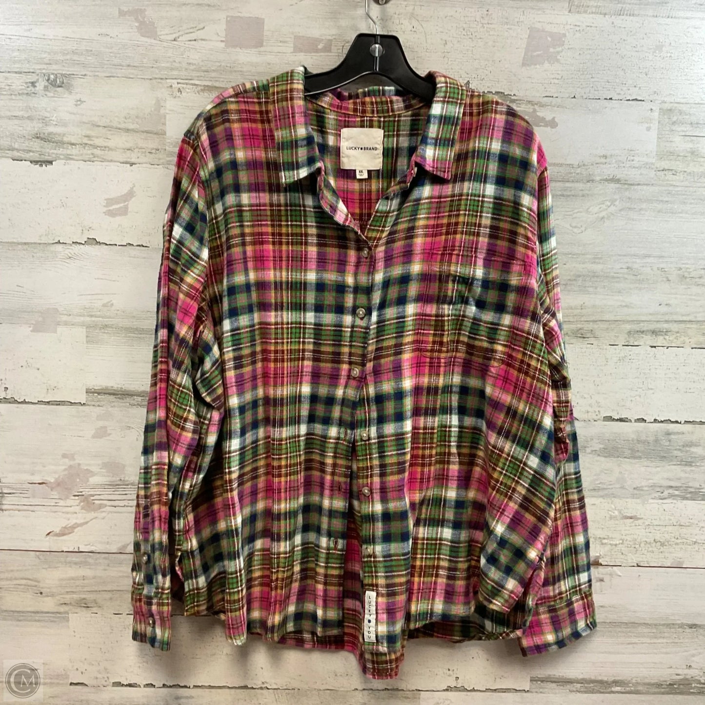Top Long Sleeve By Lucky Brand In Pink, Size: Xxl