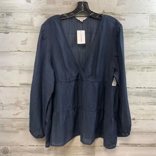 Top Long Sleeve By Lucky Brand In Blue, Size: Xxl