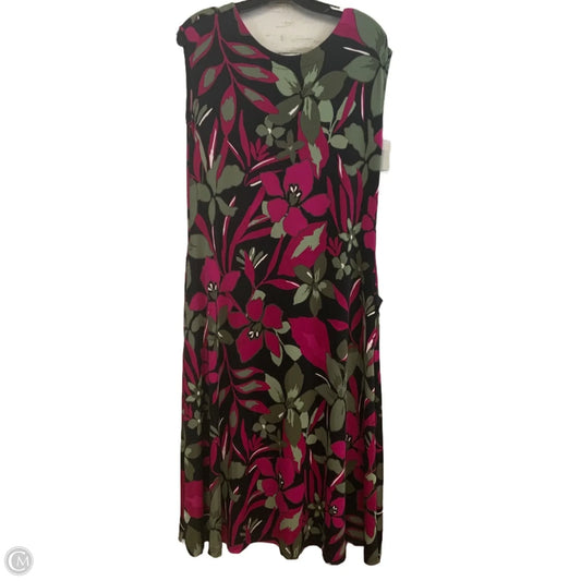 Dress Casual Maxi By Chicos In Green & Pink, Size: S