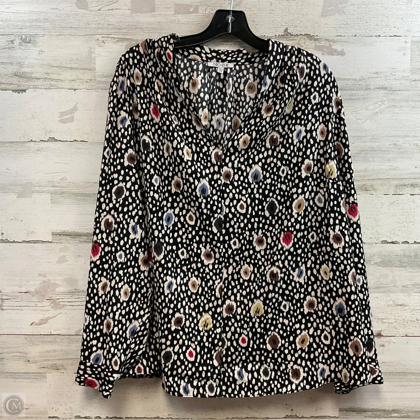 Top Long Sleeve By Nic + Zoe In Black, Size: 2x