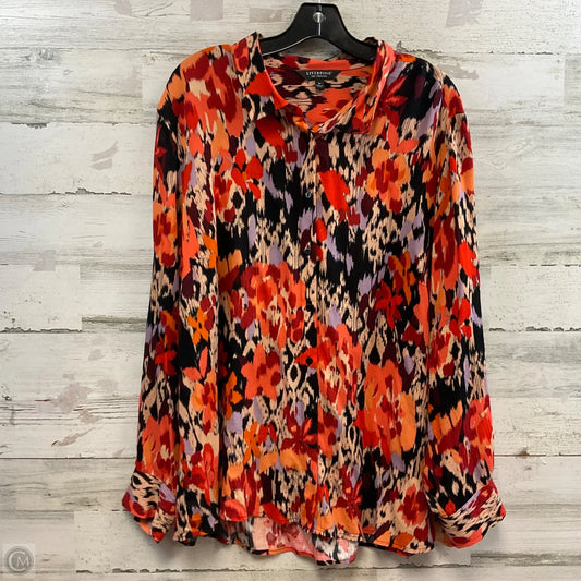 Top Long Sleeve By Liverpool In Orange, Size: 3x